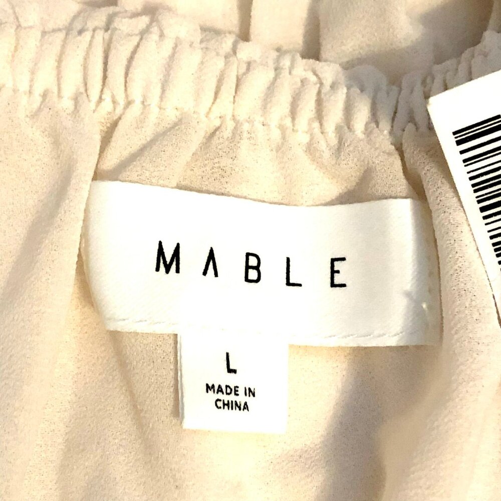 MABEL by ANTHROPOLOGIE Rayna Boho Off Shoulder Tiered Mini Sundress Cream L - Picture 6 of 6